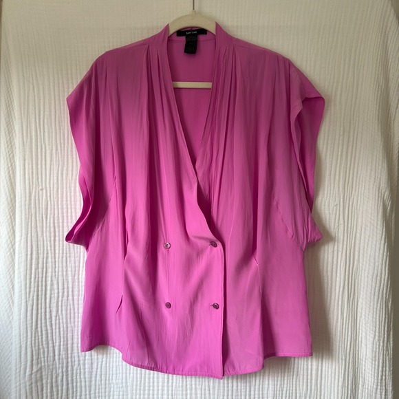 Smythe Yoda Blouse Baby Light Pink Double Breasted Medium‎ Barbiecore Romantic - Picture 6 of 15